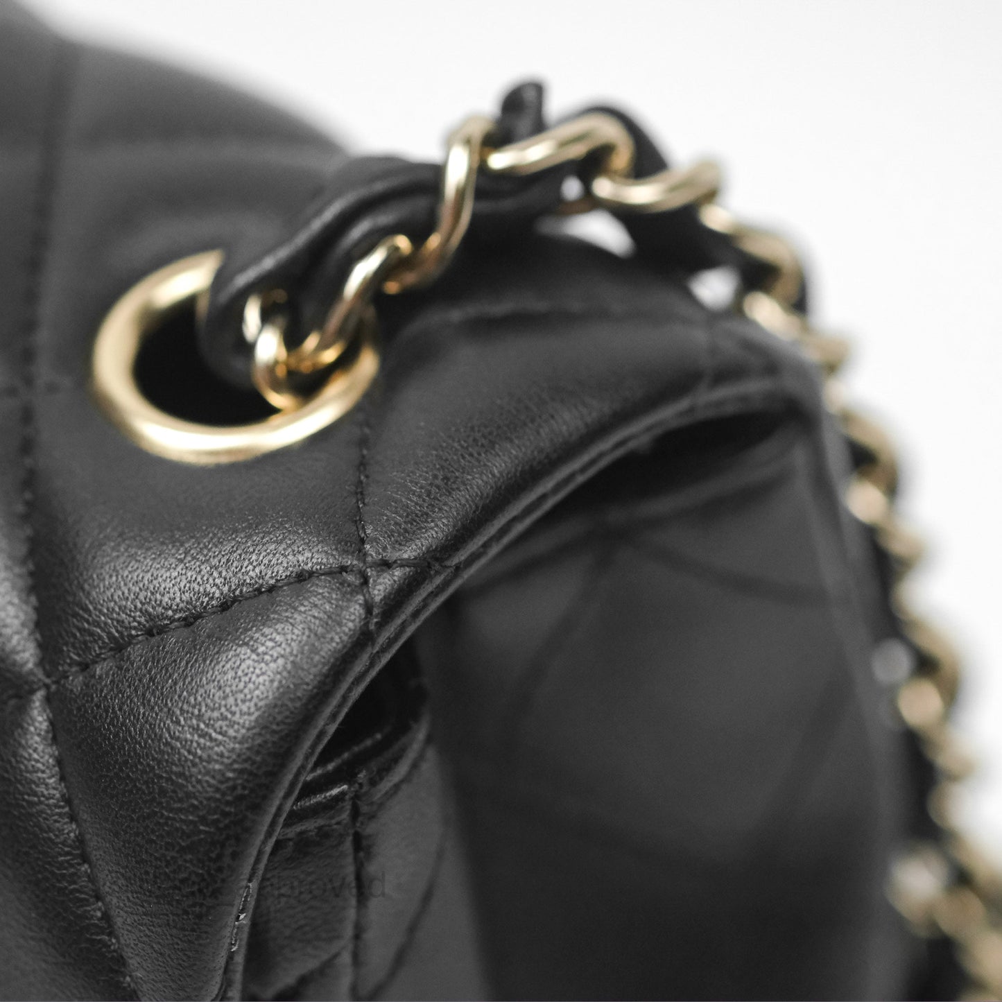 Chanel Mini Rectangular Quilted Black Lambskin Gold Hardware