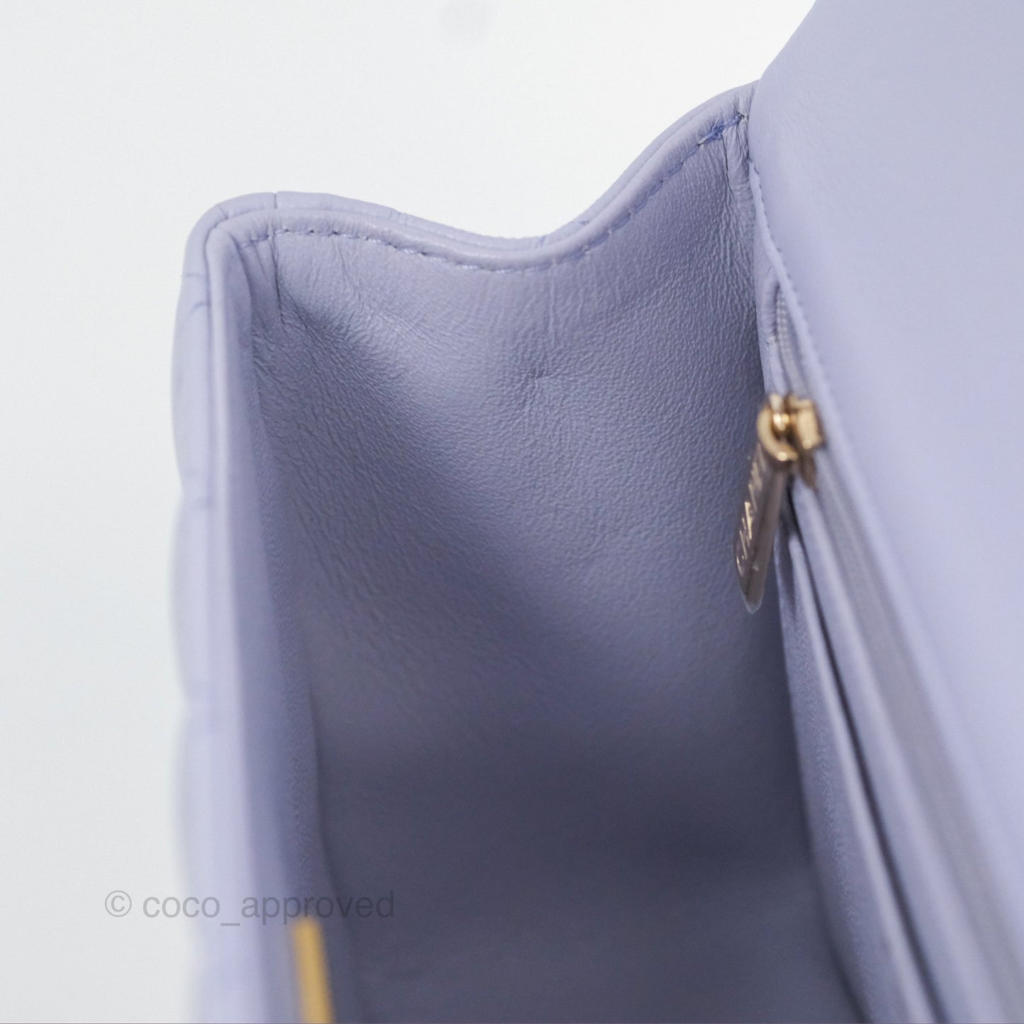 Chanel Top Handle Mini Rectangular Flap Bag Lilac Lambskin Gold Hardware