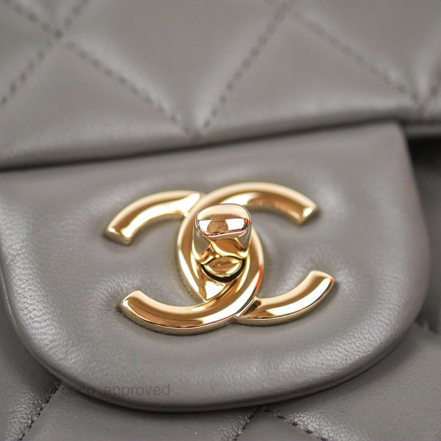 Chanel Jumbo Double Flap Dark Grey Lambskin Gold Hardware⁣⁣