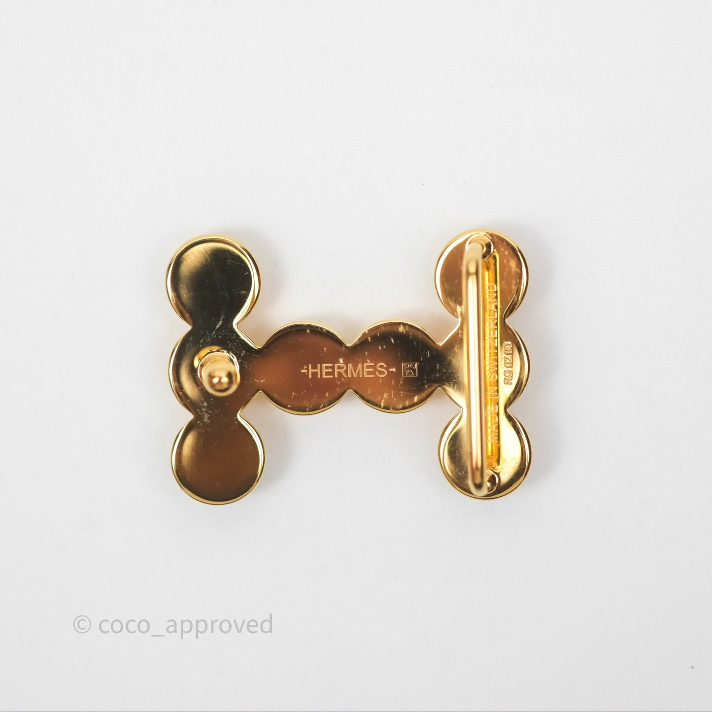 Hermès Bubble Belt Buckle & Reversible Leather Strap 24mm Gold/ Nior