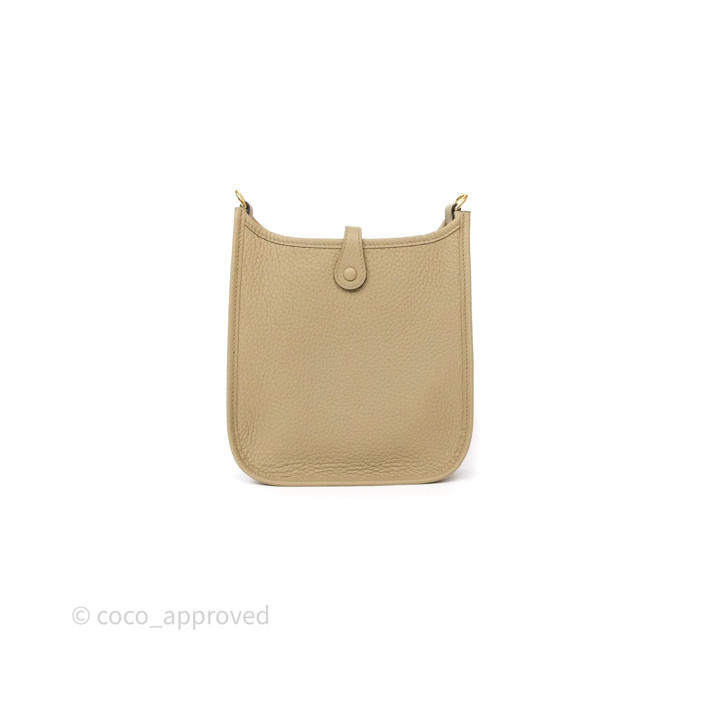 Hermès Mini Evelyne 16 Beige Marfa 8Q Clemence Gold Hardware