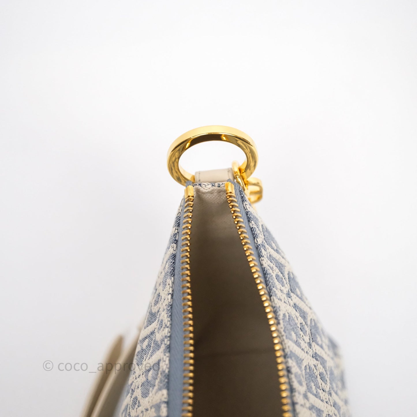 Christian Dior Diorstar Hobo Bag with Chain Blue Dior Oblique Chambray with Raffia Effect