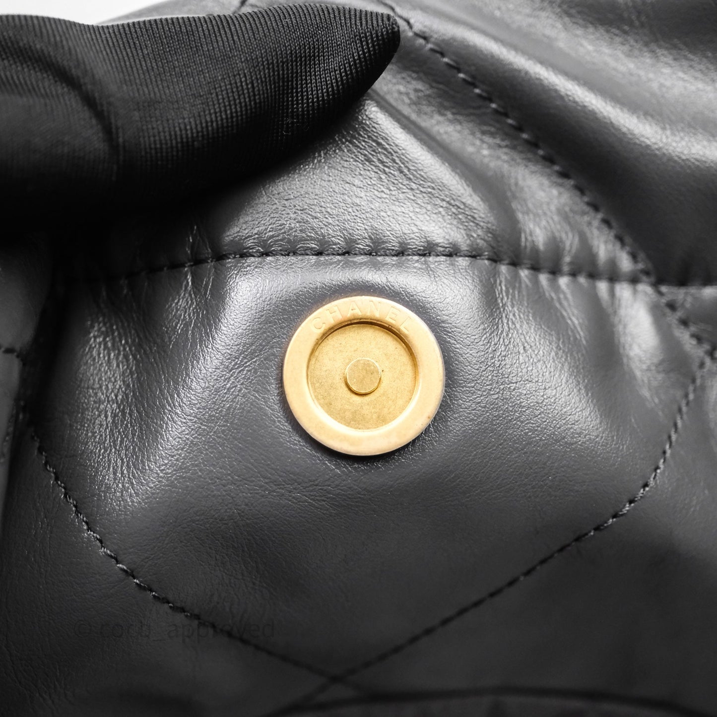 Chanel 22 Bag Medium Dark Grey Calfskin Gold Hardware