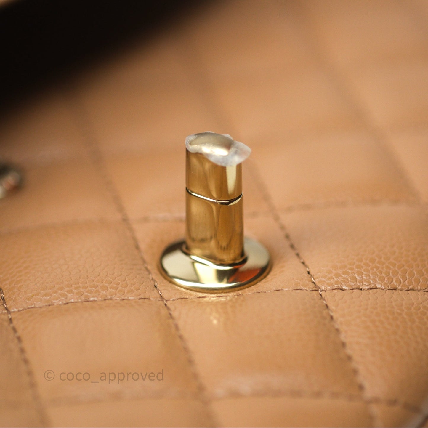 Chanel Classic M/L Medium Flap Dark Beige Caviar Gold Hardware