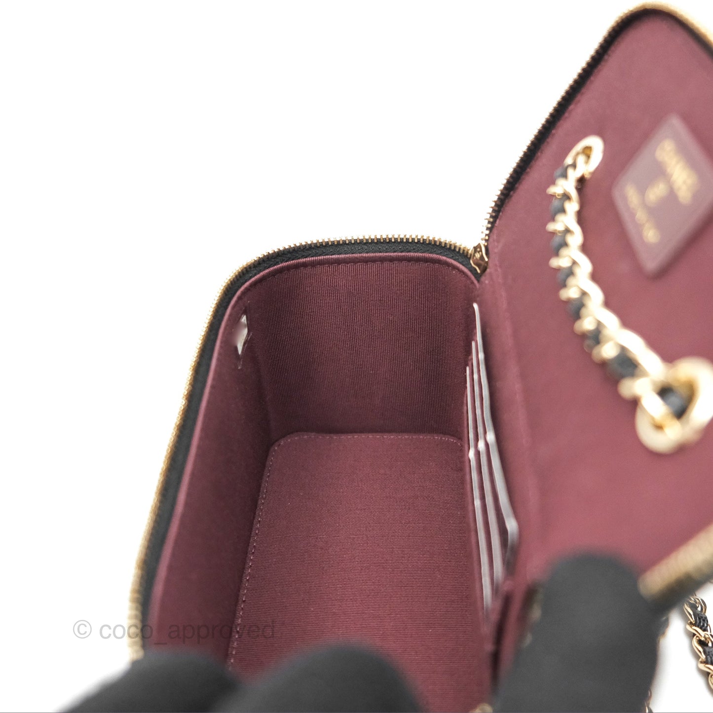 Chanel Vanity Rectangular With Chain Black Caviar Gold Hardware