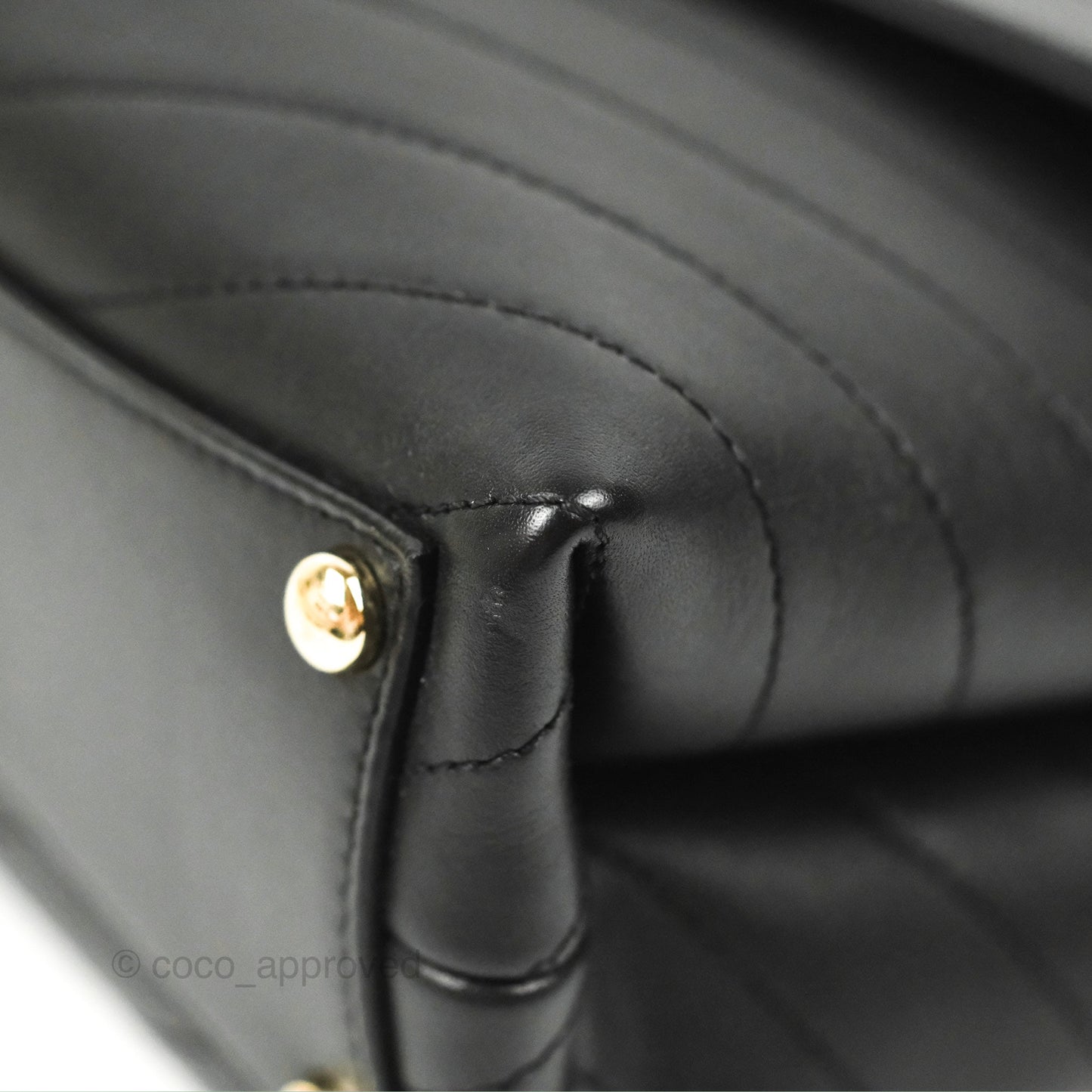 Chanel Chevron Stitched Coco Flap Bag Black Calfskin Gold Hardware