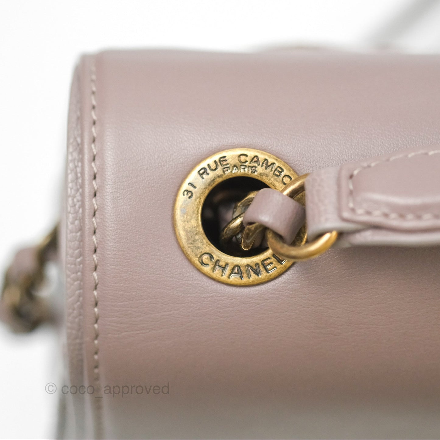 Chanel Coco Curve Flap Burnished Lilac Grey Calfskin Goatskin Antique Gold Hardware