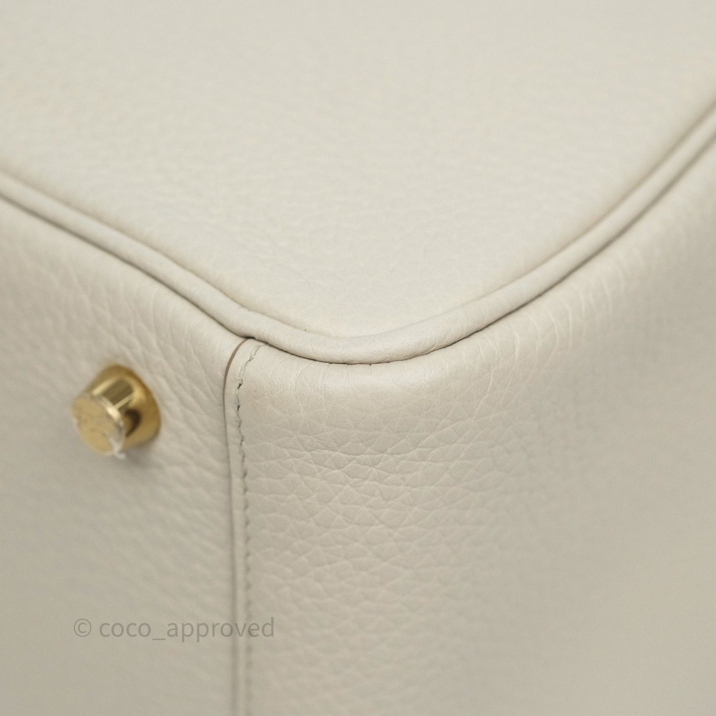 Hermès Lindy 26 Beton 8L Clemence Gold Hardware