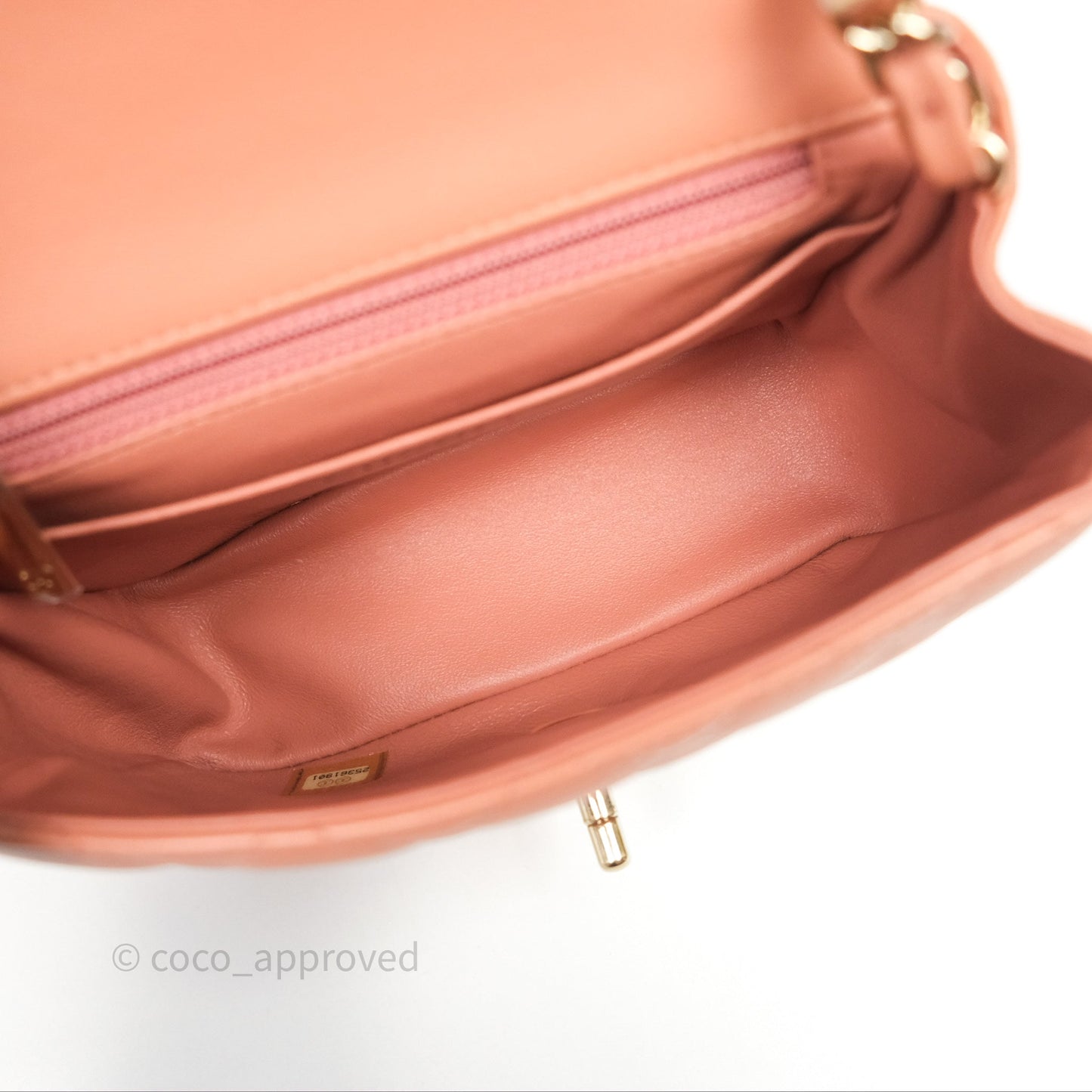 Chanel Mini Square Flap Quilted Dark Beige Lambskin Gold Hardware