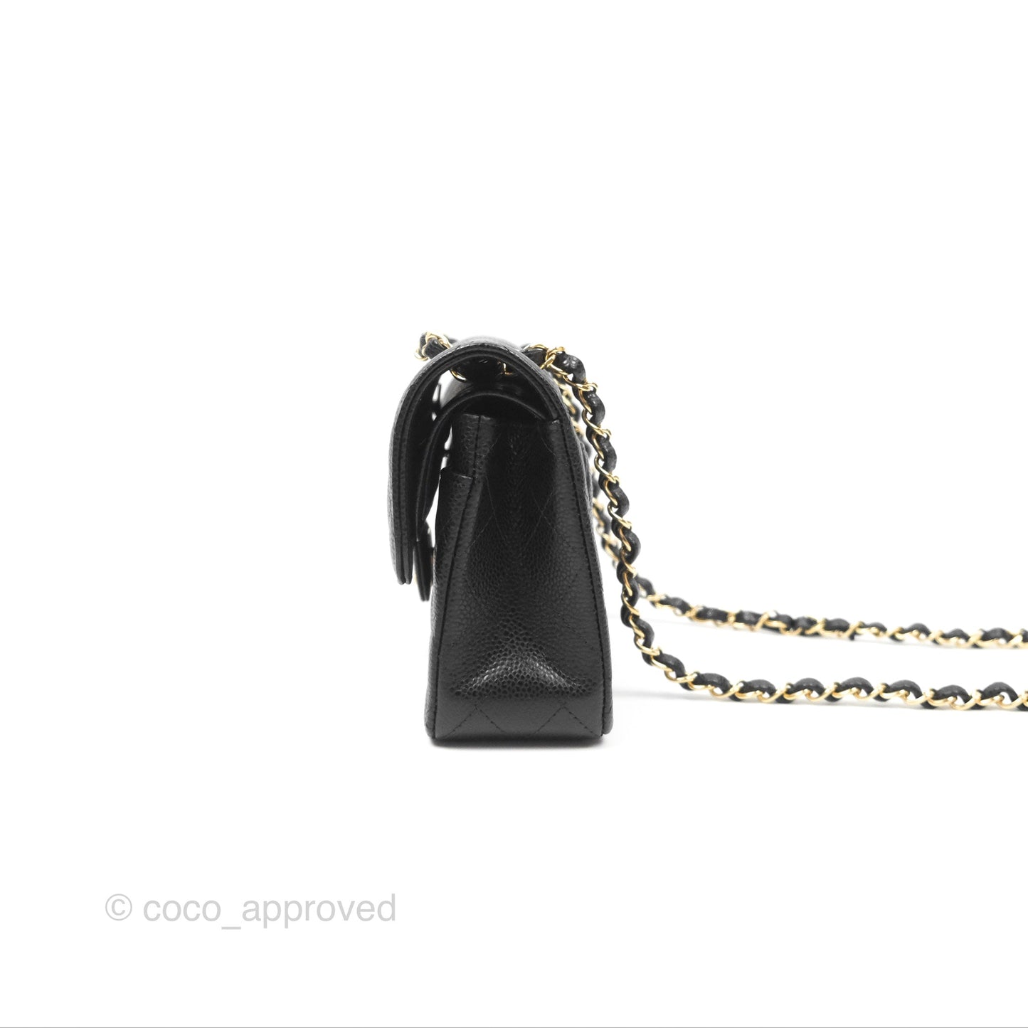 Chanel Small Classic Quilted Flap Black Caviar Gold Hardware