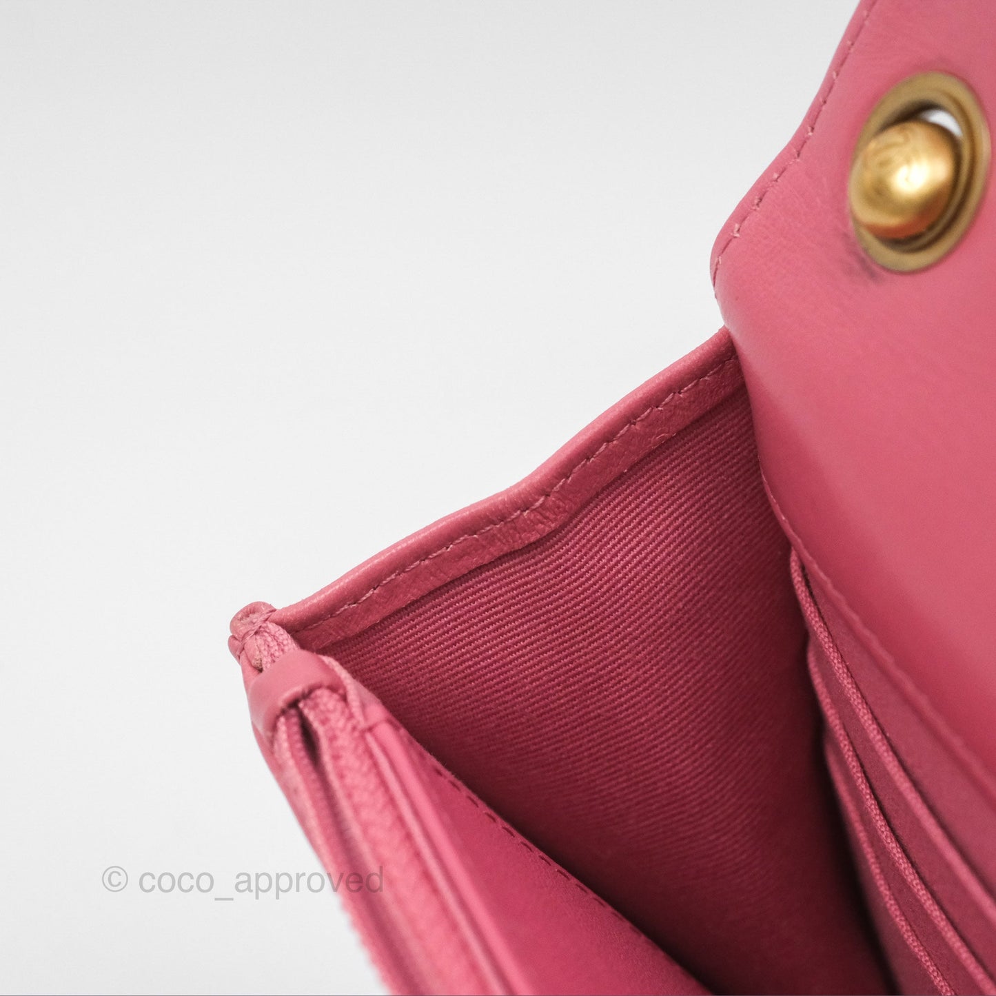 Chanel All Slide Wallet on Chain WOC Adjustable Chain Quilted Pink Lambskin