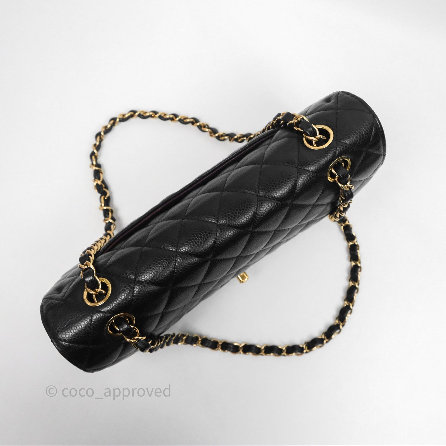 Chanel Classic M/L Medium Flap Quilted Black Caviar Gold Hardware