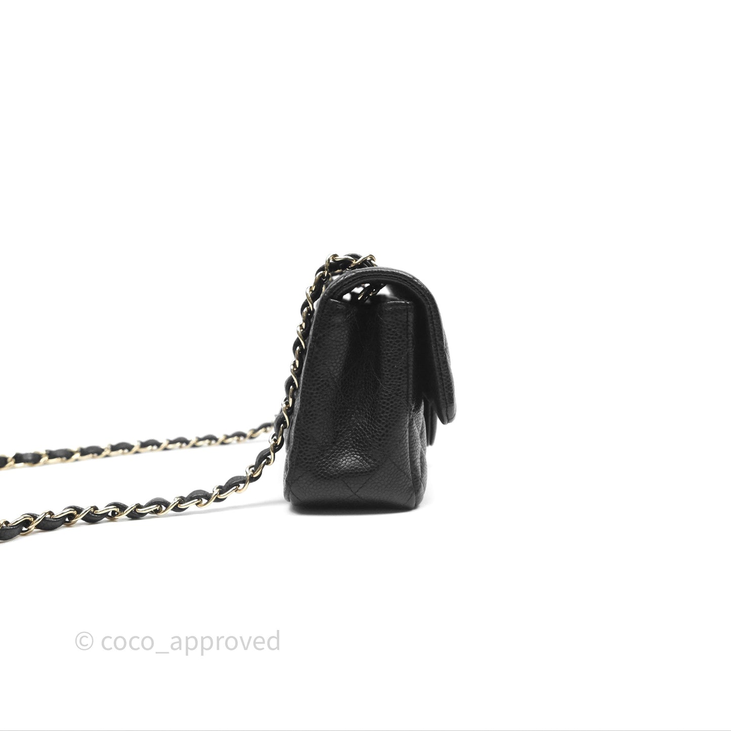 Chanel Quilted Mini Rectangular Black Caviar Gold Hardware