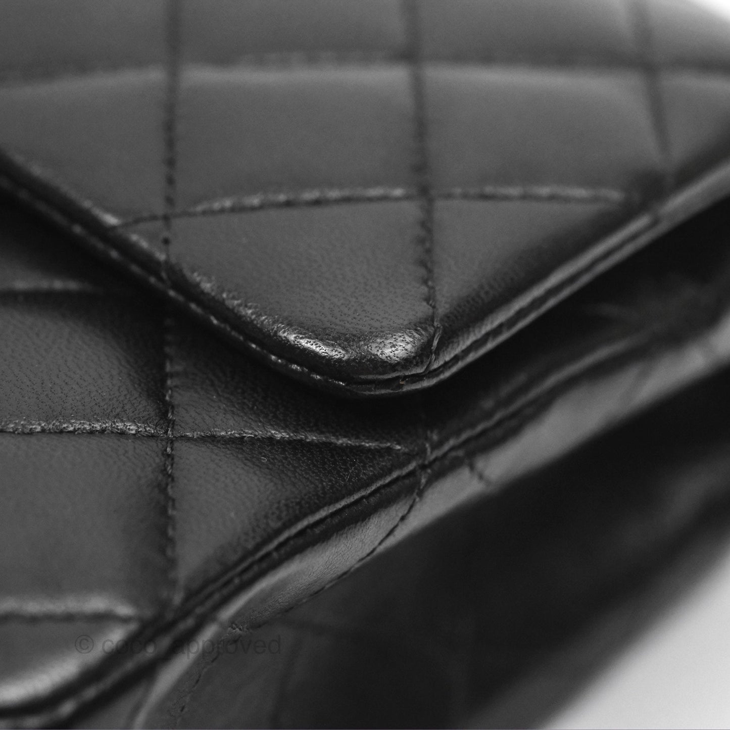 Chanel Classic M/L Medium Flap Quilted Black Lambskin Gold Hardware