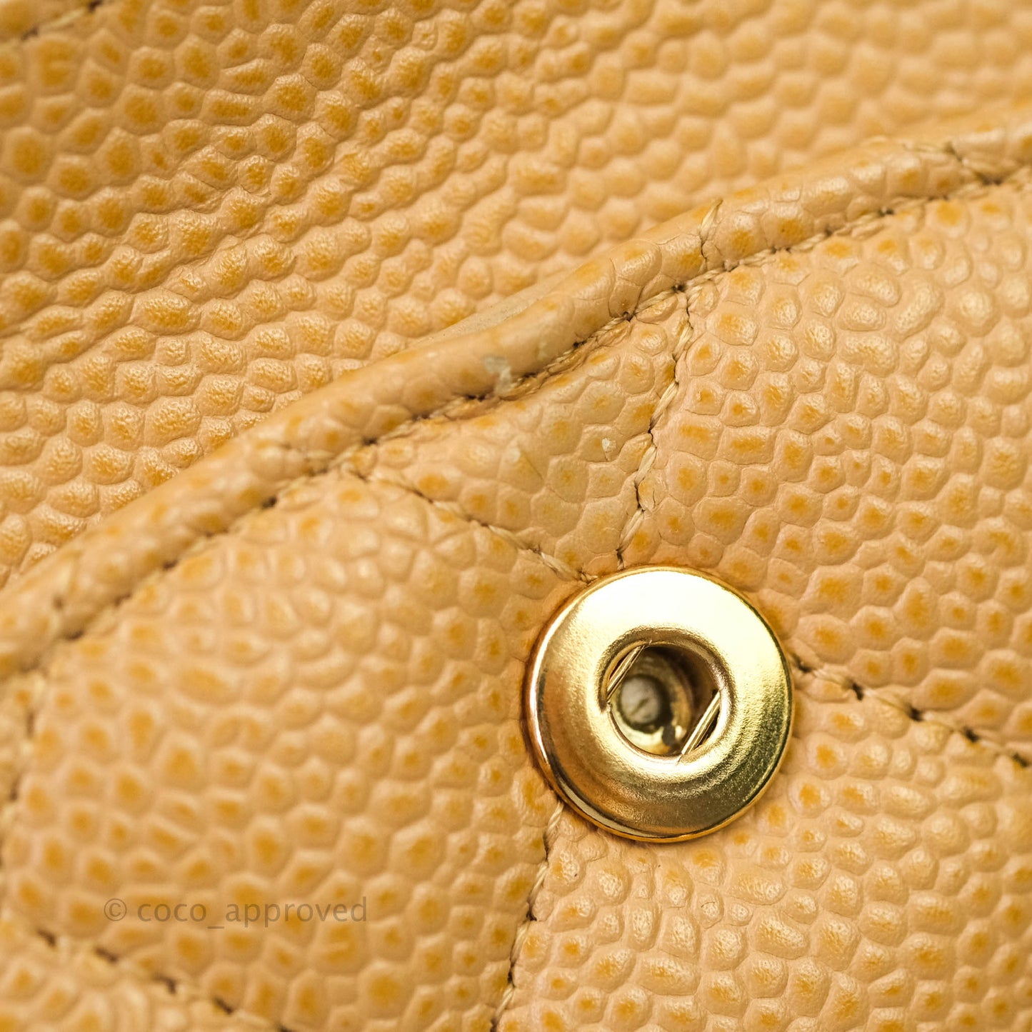 Chanel Classic M/L Medium Double Flap Dark Beige Caviar 24K Gold Hardware