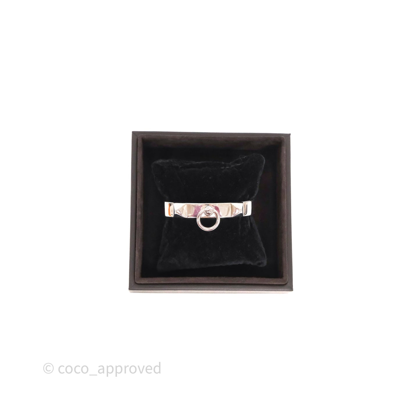 Hermes Collier de Chien Bracelet Sterling Silver Size SH