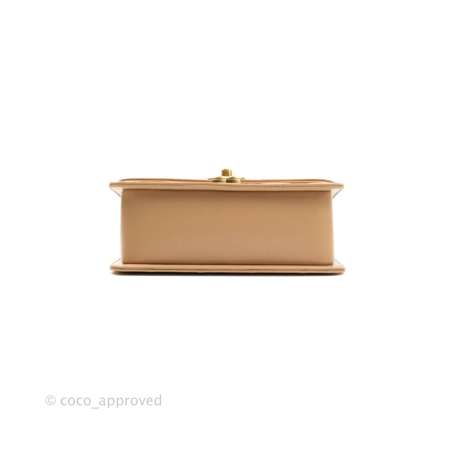 Chanel Quilted Mini Perfect Fit Adjustable Beige Calfskin Gold Hardware 21A