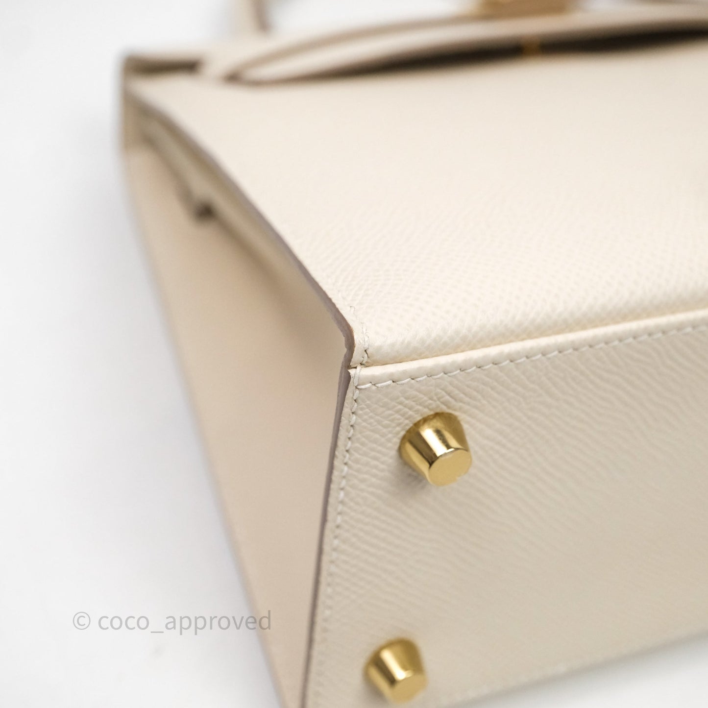 Hermes Kelly 25 Craie Epsom Gold Hardware