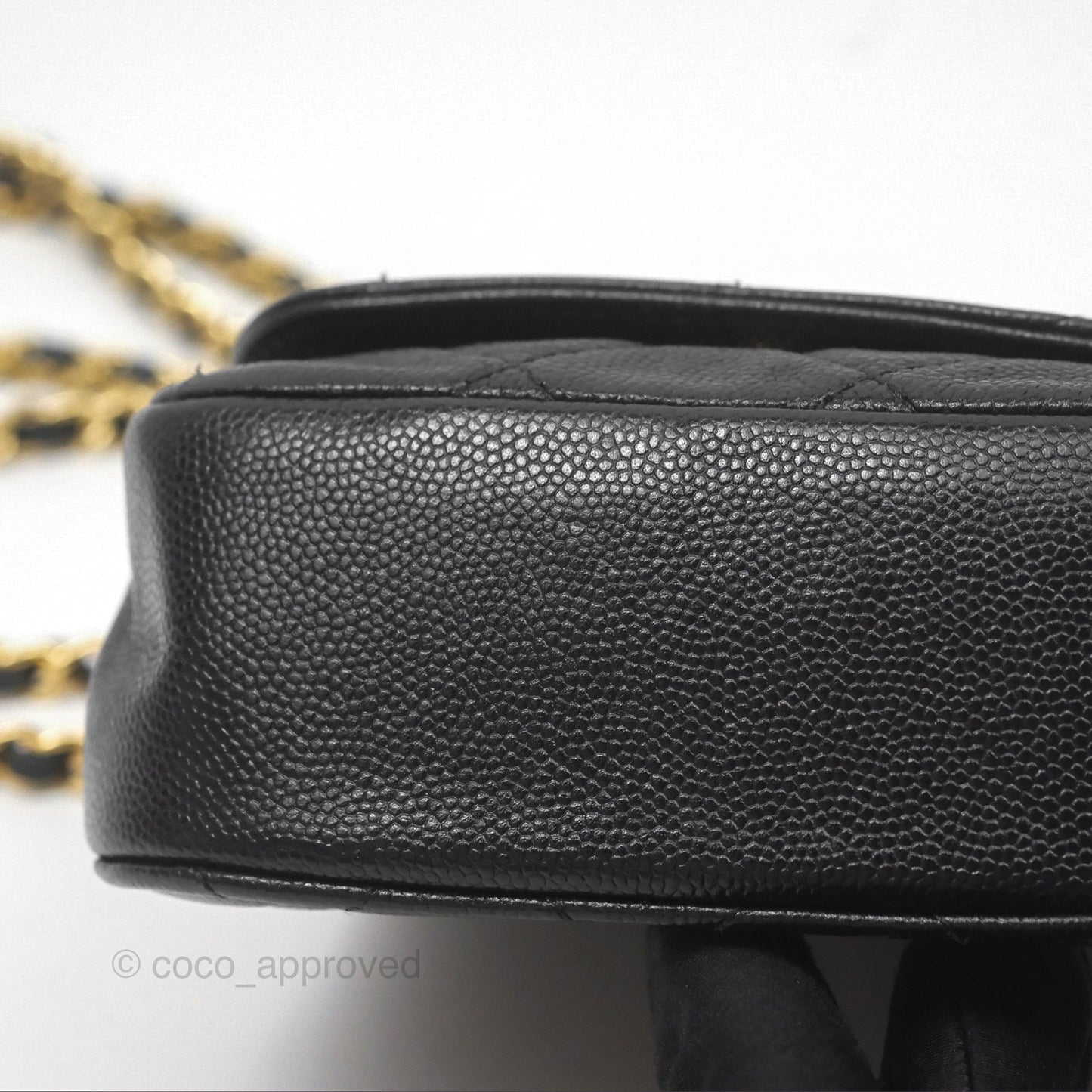 Chanel Clutch with Chain Black Caviar Gold Hardware 22K