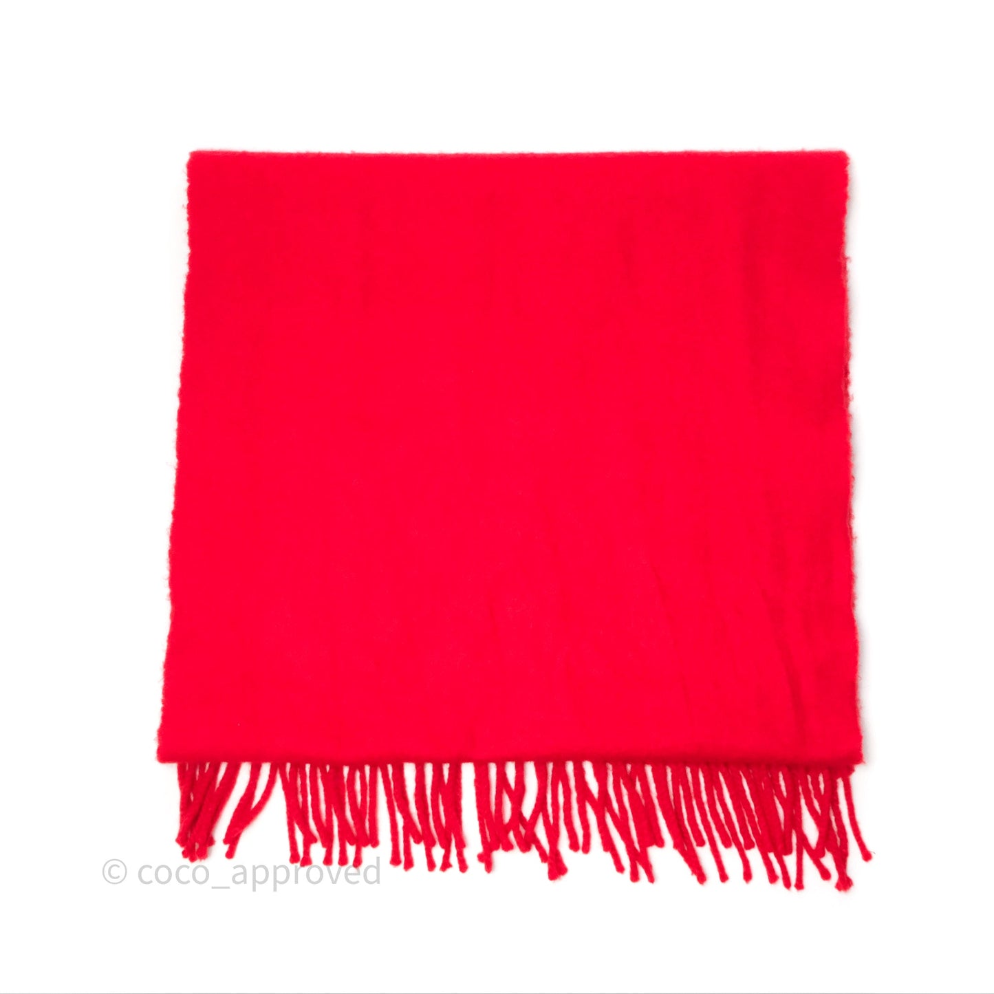 Hermès Cashmere Fringe Muffler Scarf Red