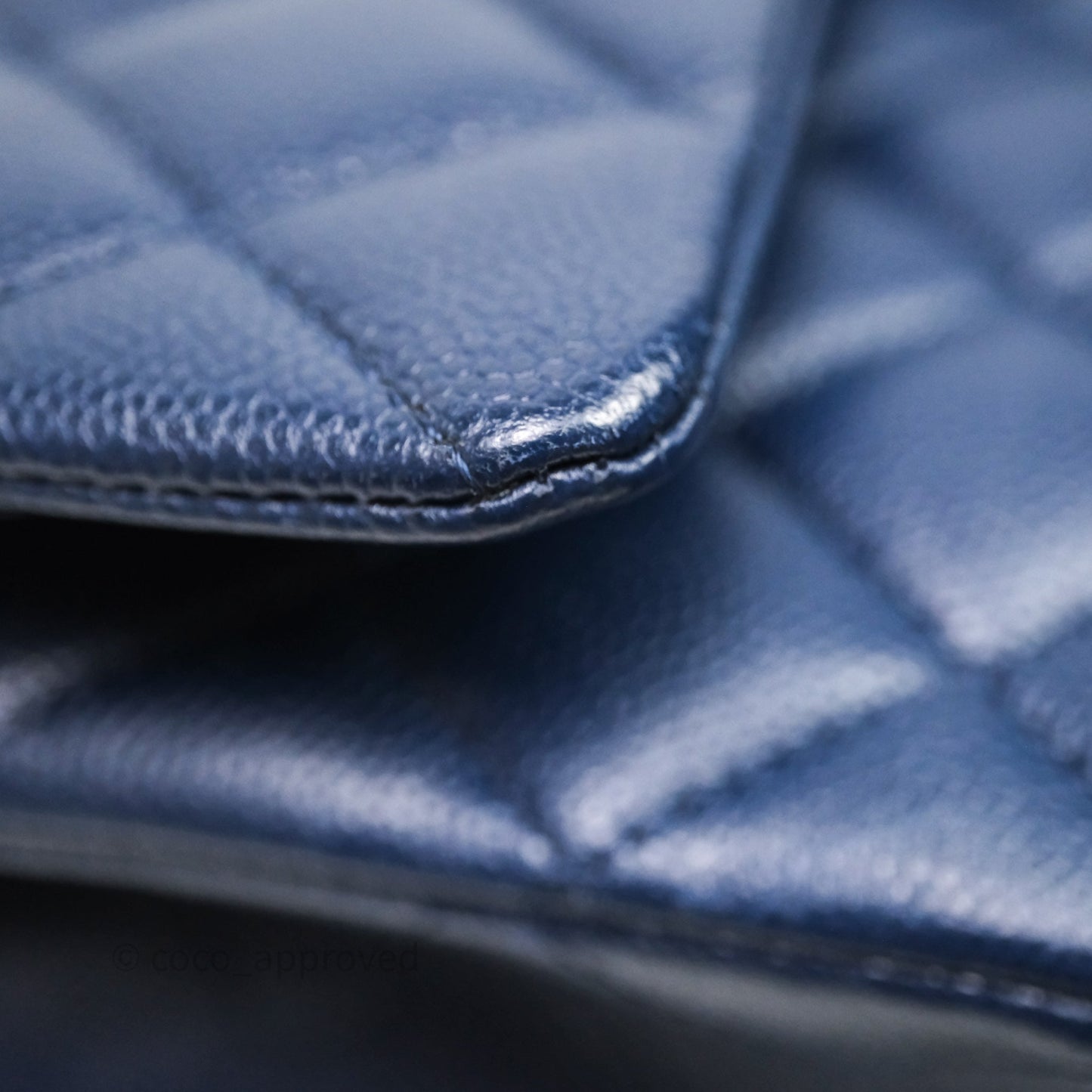Chanel Medium Classic Flap Quilted Dark Blue Caviar Gold Hardware