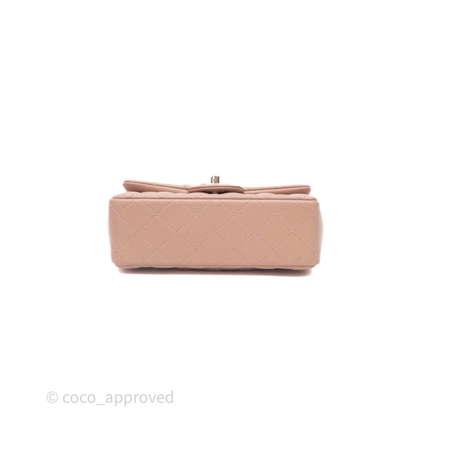 Chanel Mini Rectangular Quilted Beige Lambskin Gold Hardware