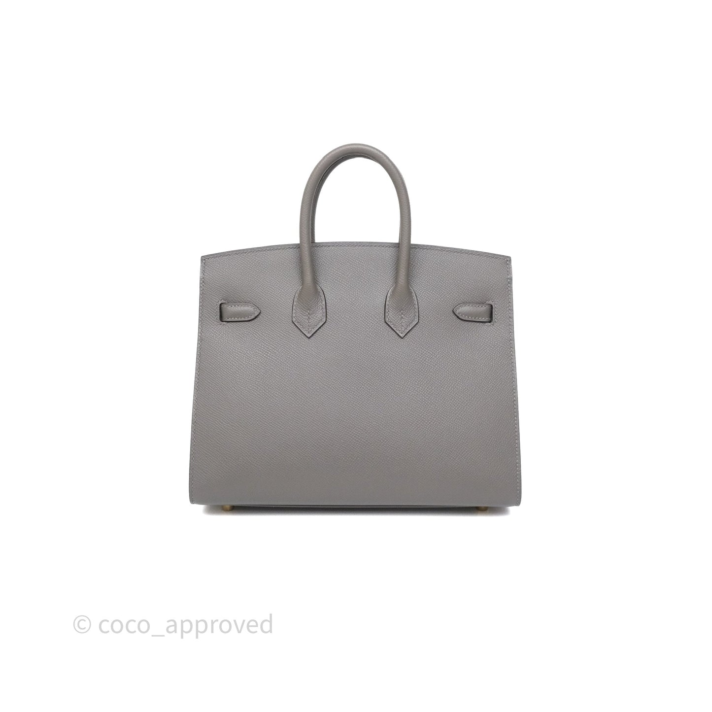 Hermès Birkin 25 Sellier Gris Meyer 0L Epsom Gold Hardware