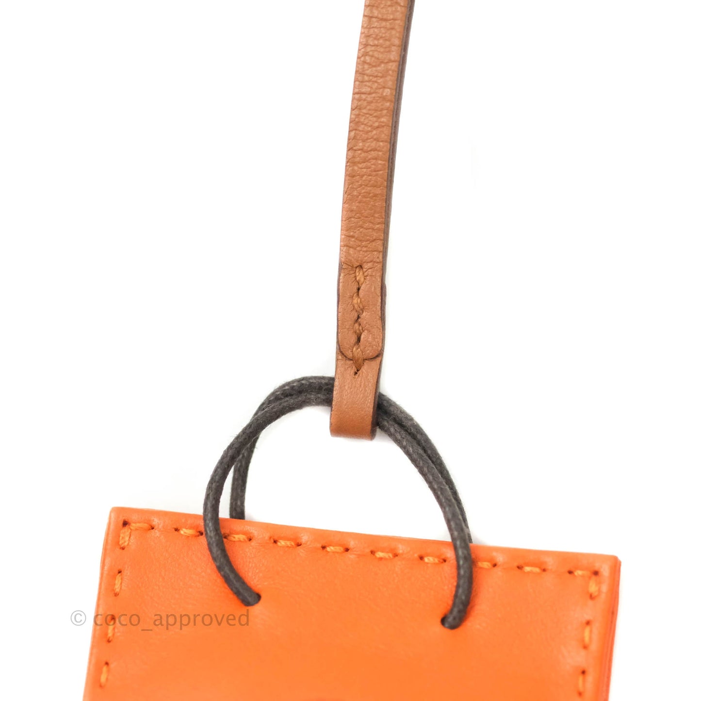 Hermès Orange Shopping Bag Charm