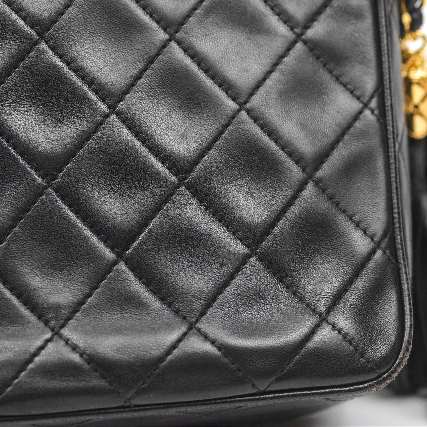 Chanel Vintage Small Camera Bag Black Lambskin Gold Hardware