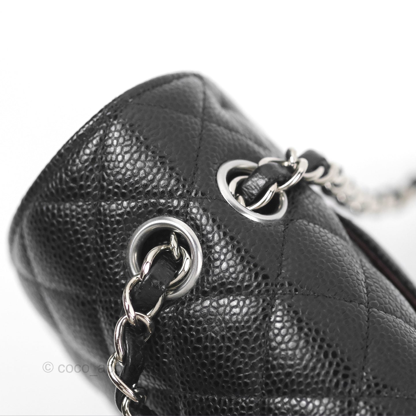 Chanel Classic M/L Medium Flap Quilted Black Caviar Silver Hardware