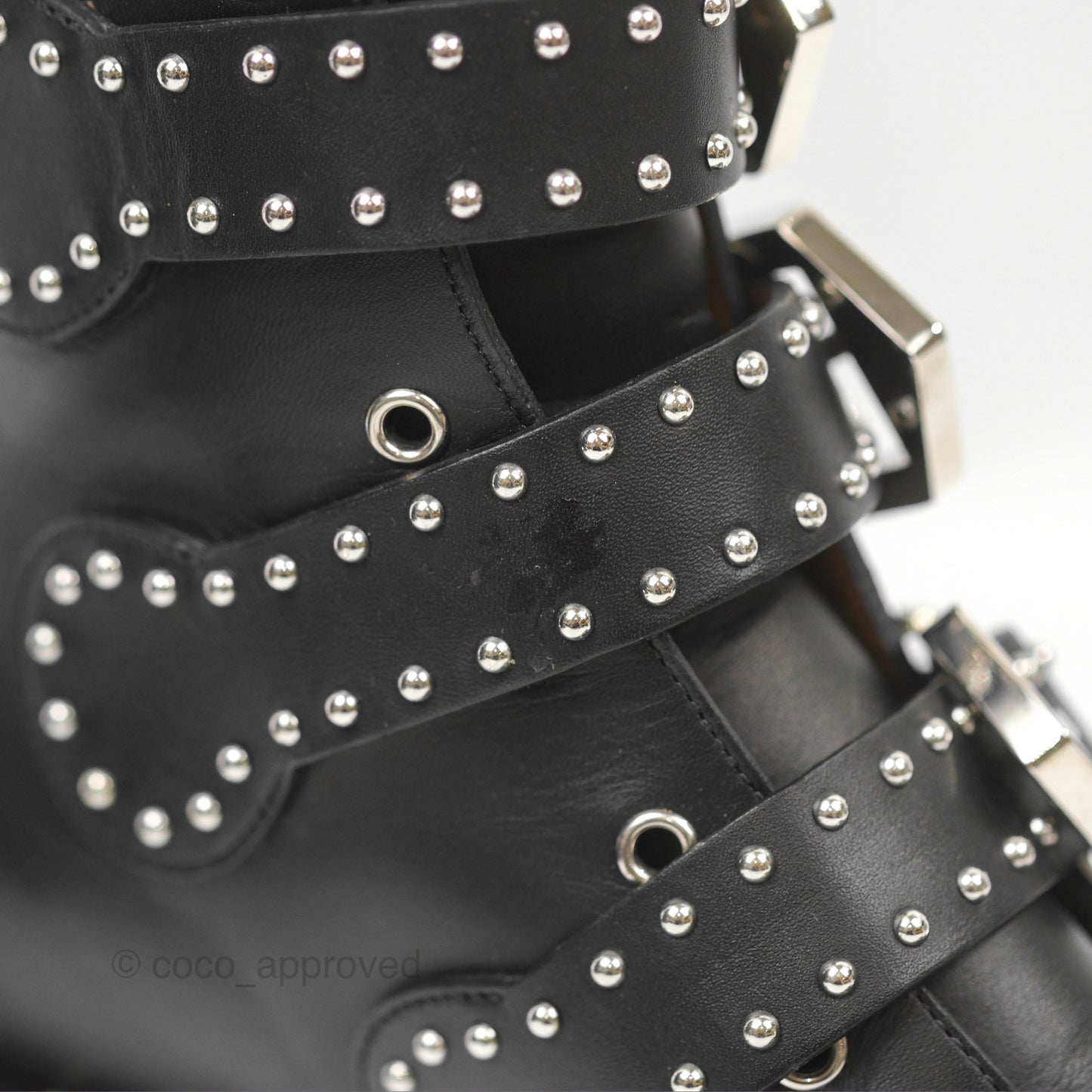 Givenchy Studded Buckle Ankle Boots Black Size 37