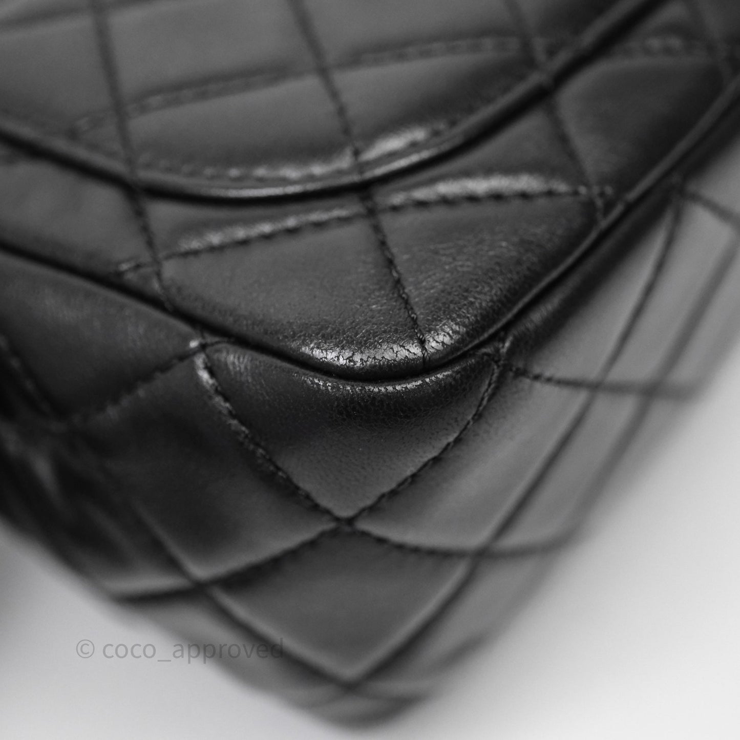 Chanel Pearl Crush Mini Square Quilted Black Lambskin Aged Gold Hardware
