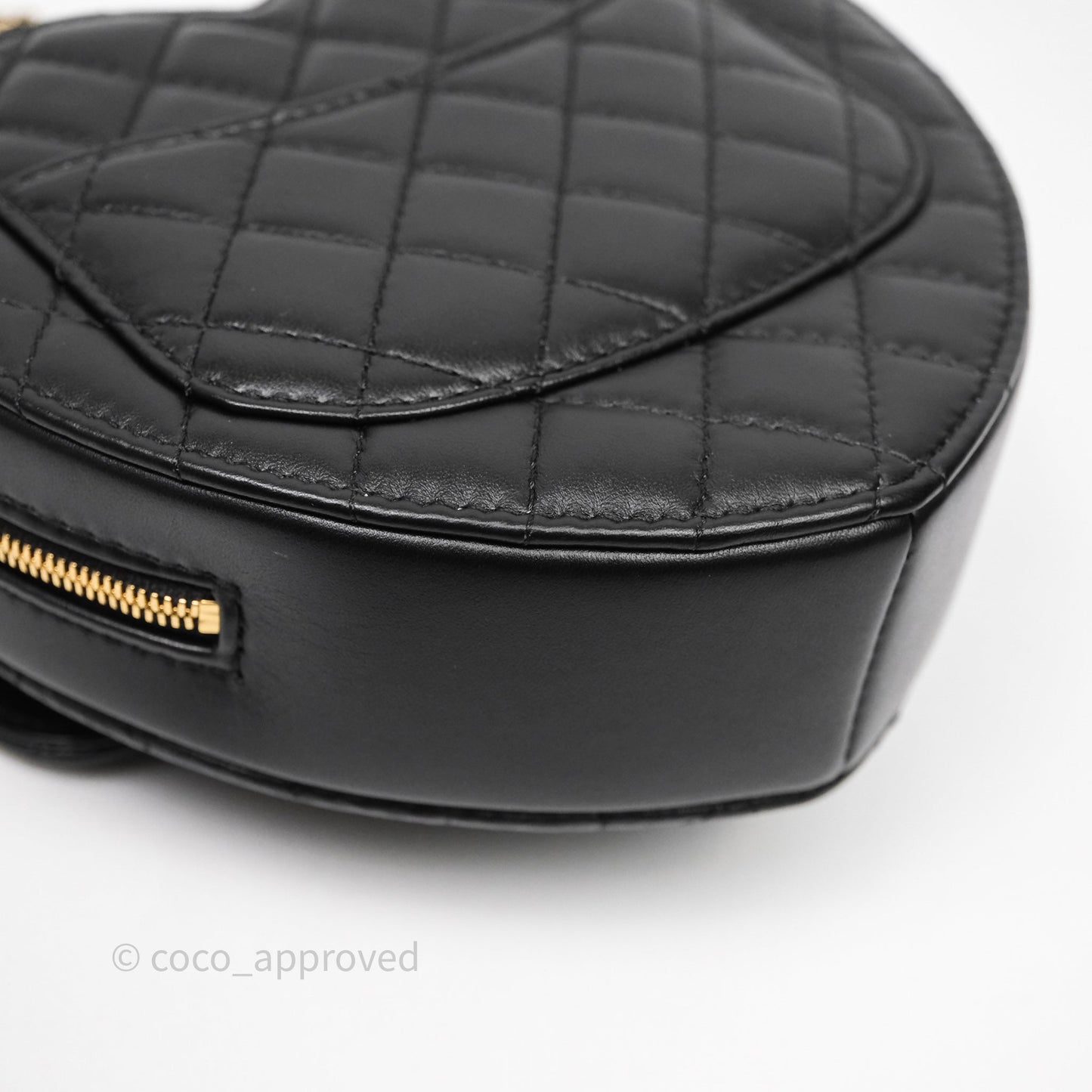 Chanel Large Heart Bag Black Lambskin Gold Hardware 22S