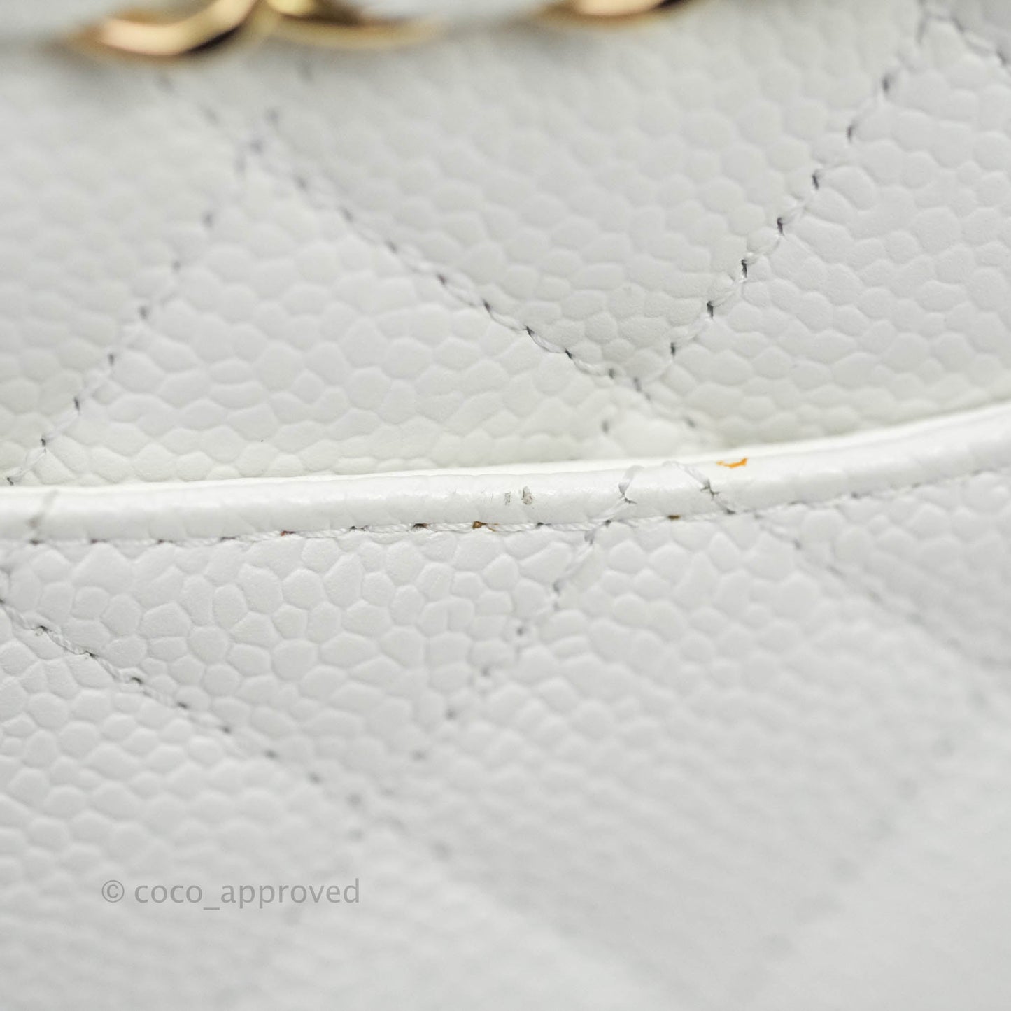 Chanel M/L Medium Double Flap Bag White Caviar Gold Hardware