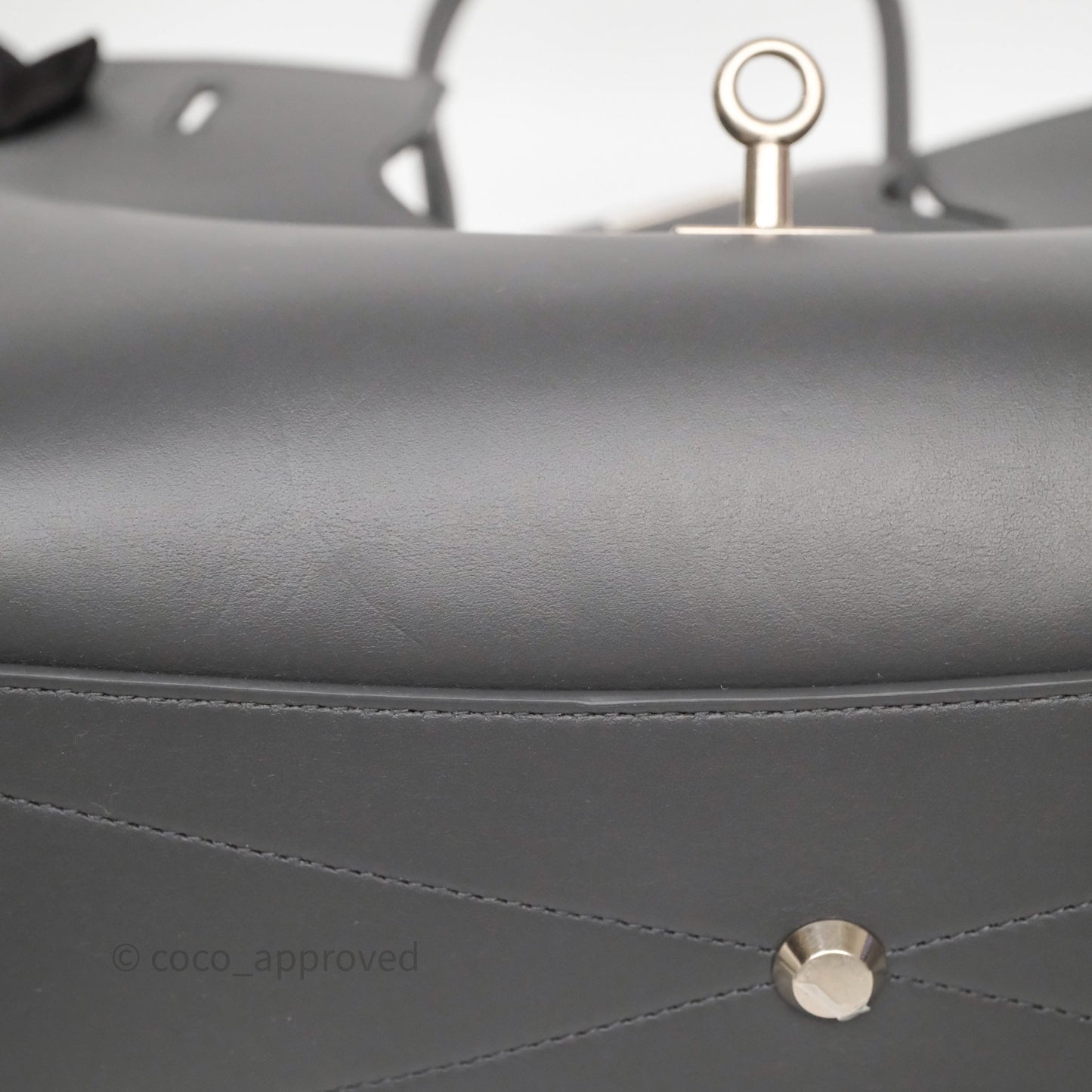 Balenciaga Small Bel Air Carry All Bag Grey Calfskin Silver Hardware