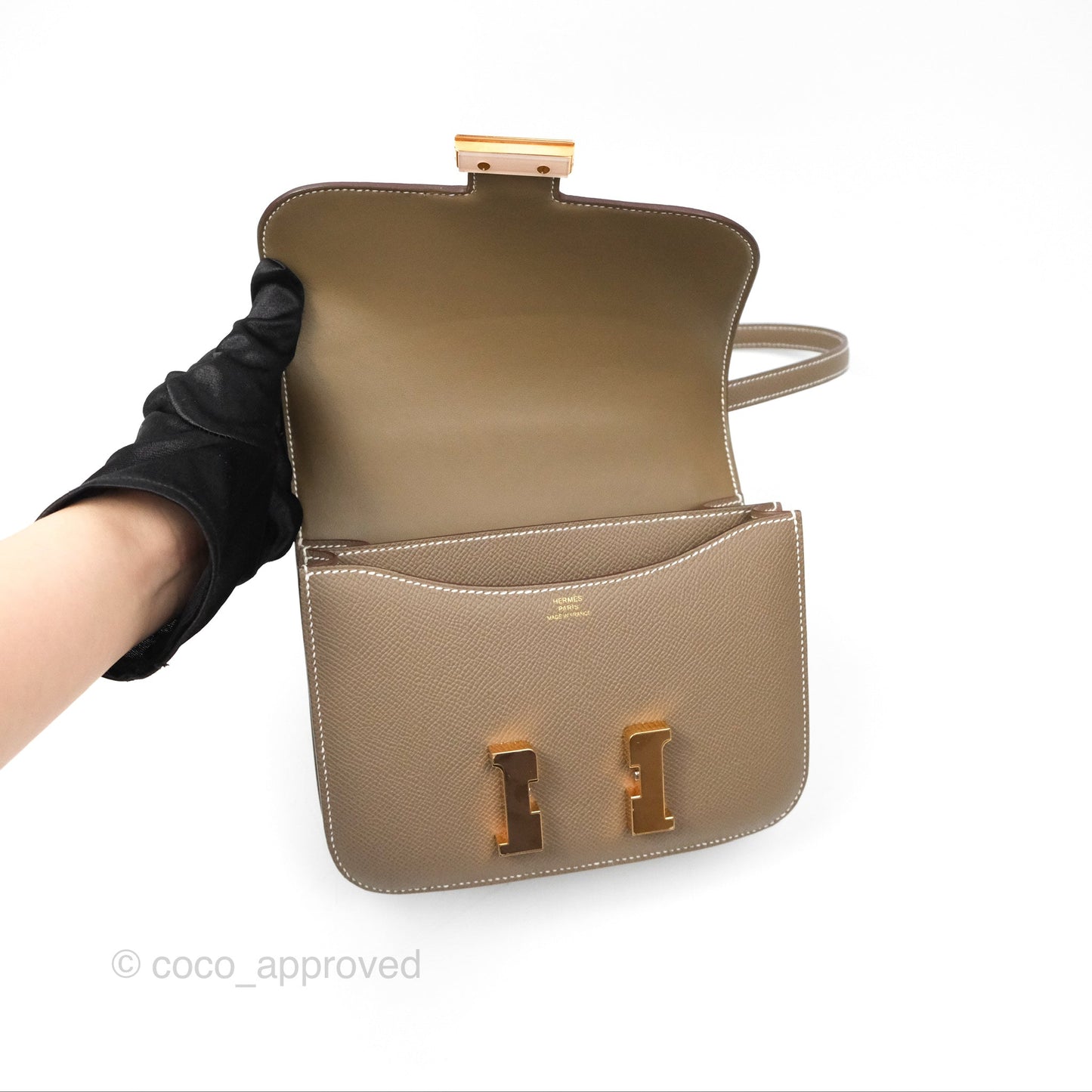 Hermès Constance Mini 18cm Mirror Etoupe Epsom Rose Gold Hardware