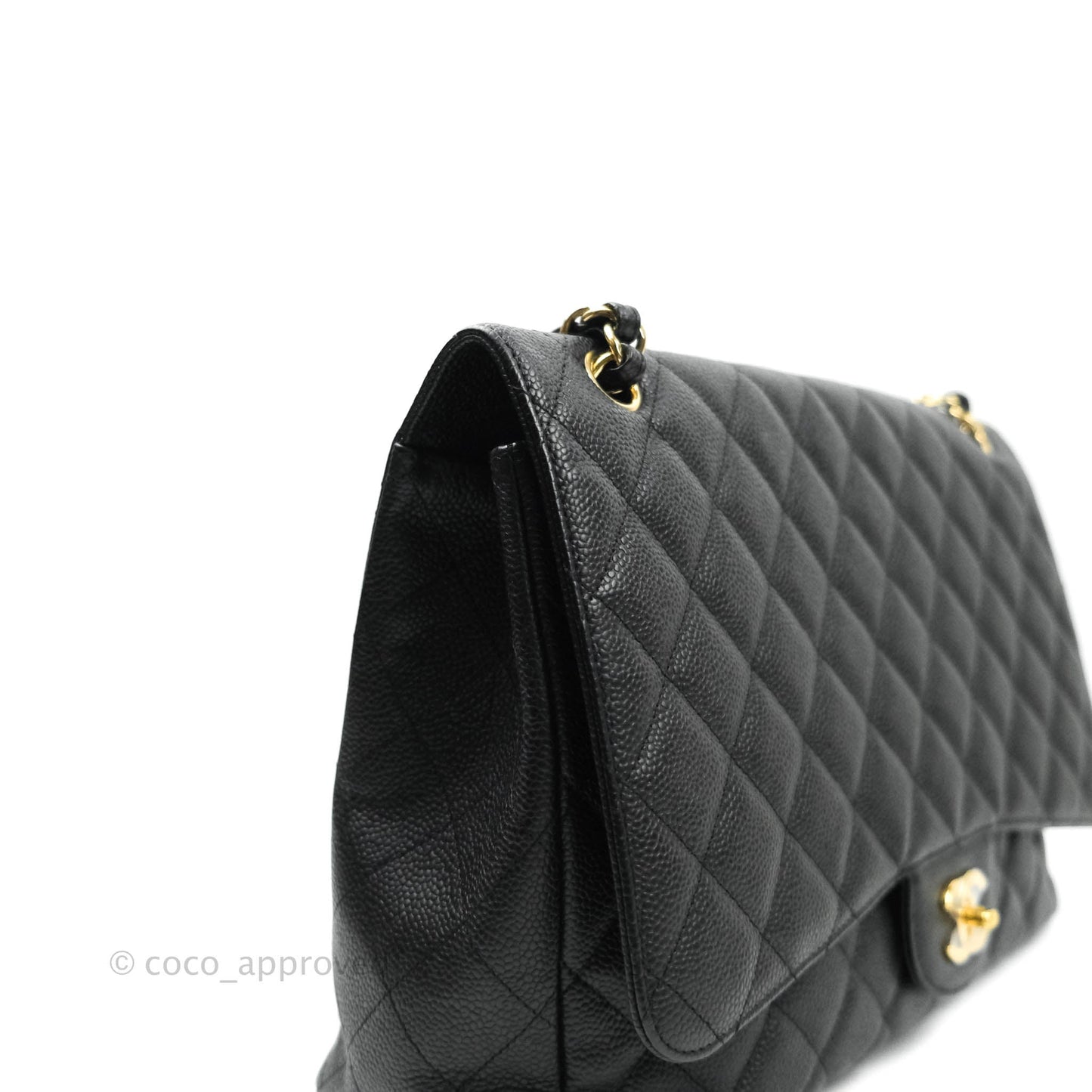 Chanel Classic Single Flap Maxi Black Caviar Gold Hardware