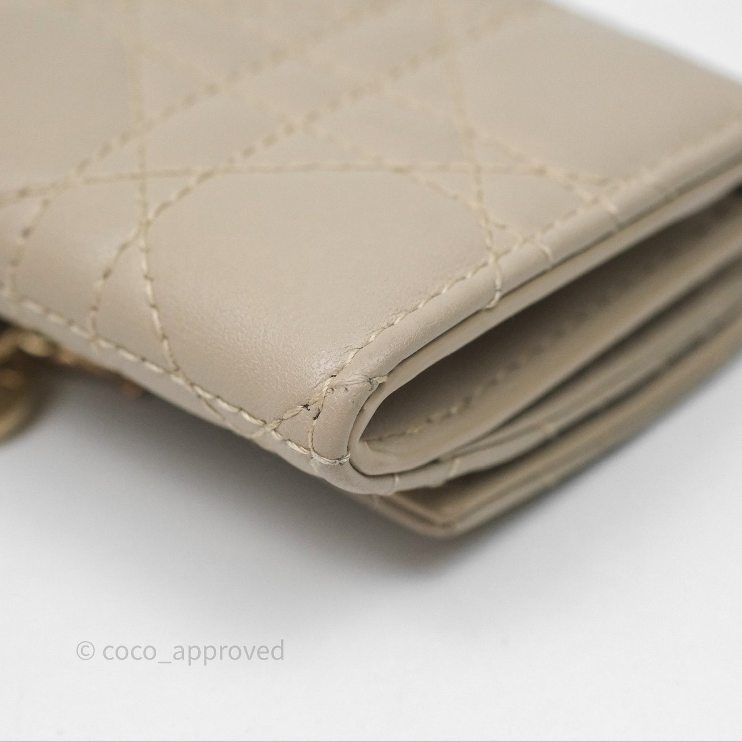 Christian Dior My Dior Glycine Wallet Powder Beige Cannage Lambskin