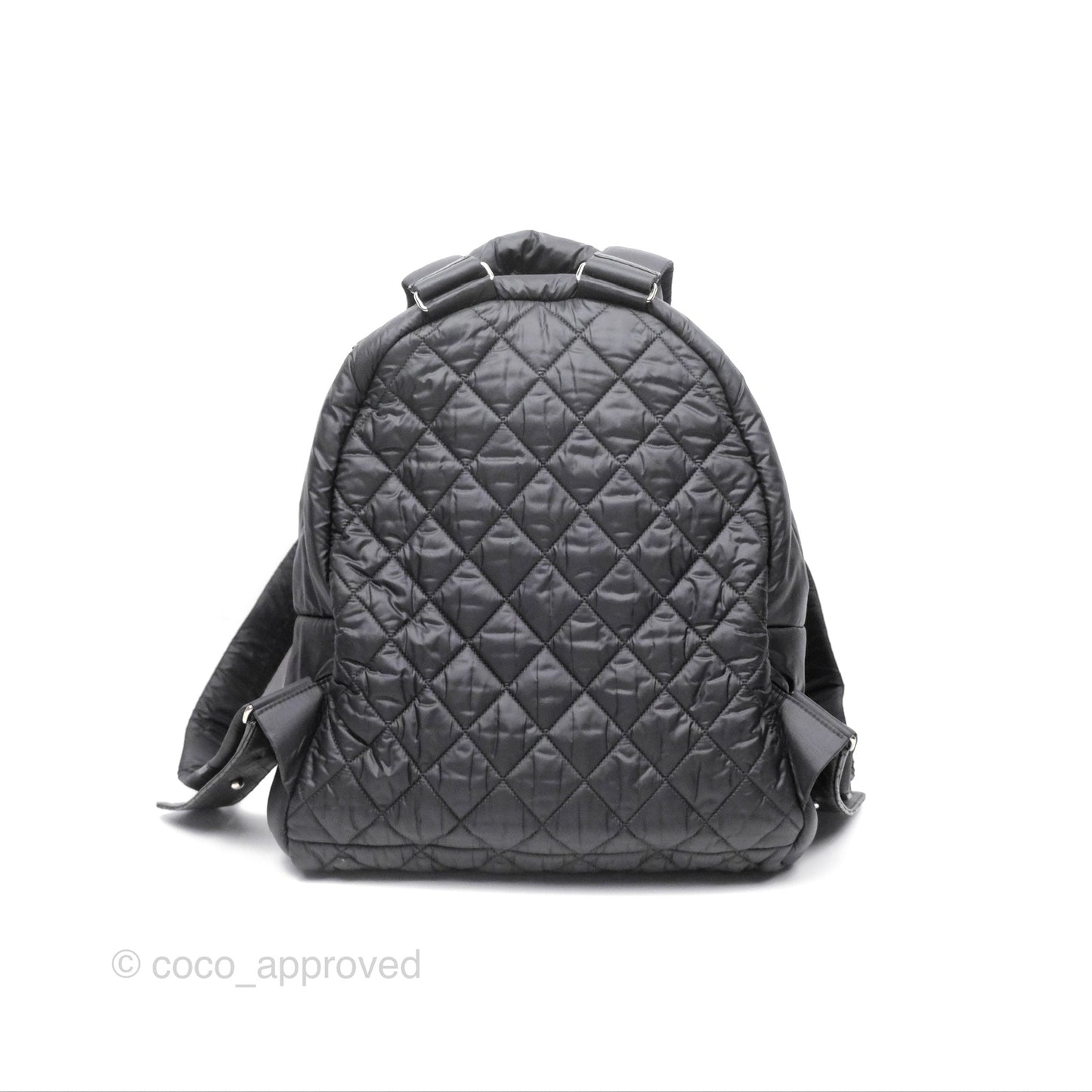 Chanel Coco Cocoon Backpack Black Nylon Silver Hardware