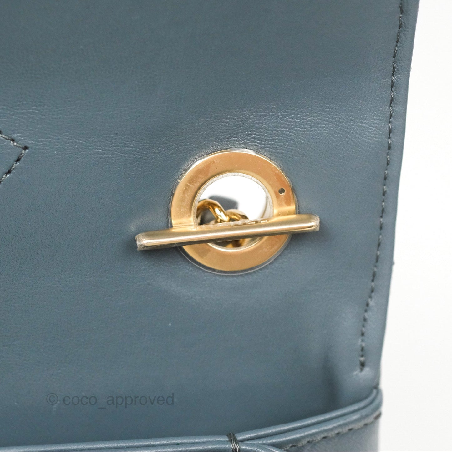 Chanel Small Trendy CC Grey Blue Lambskin Gold Hardware