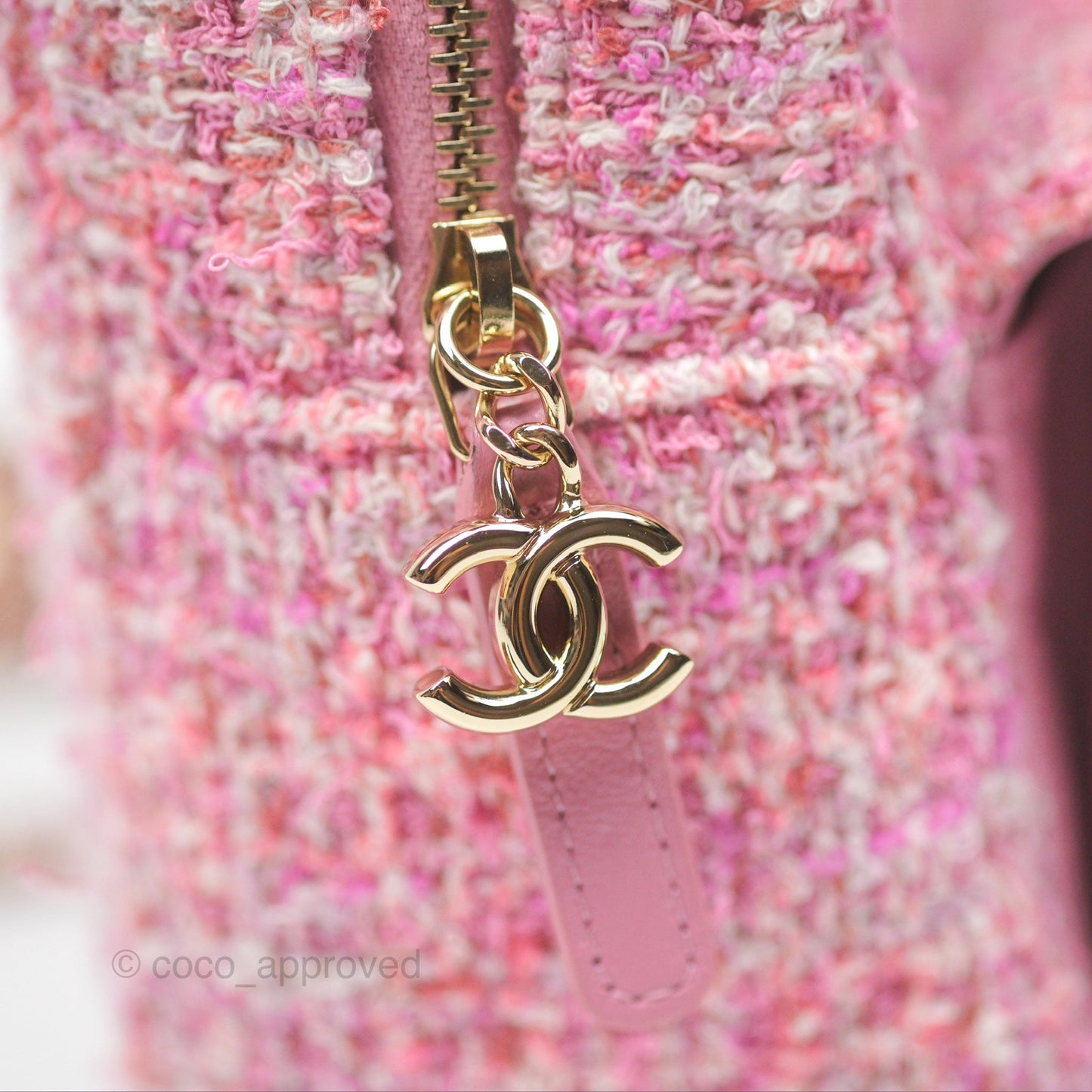 Chanel Classic Mini Backpack Pink Tweed Gold Hardware