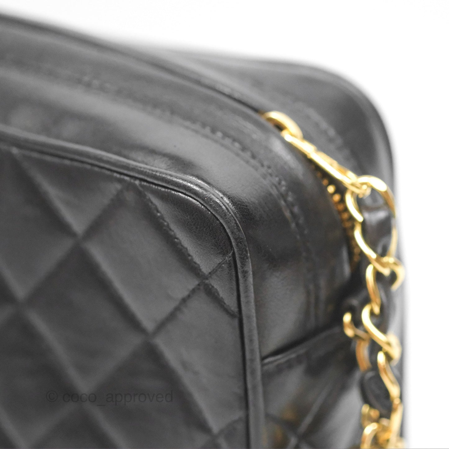 Chanel Vintage Camera Bag Black Lambskin 24K Gold Hardware