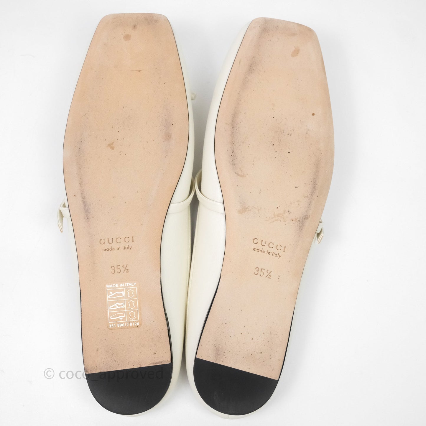 Gucci Horsebit Ballet Flats White Size 35.5