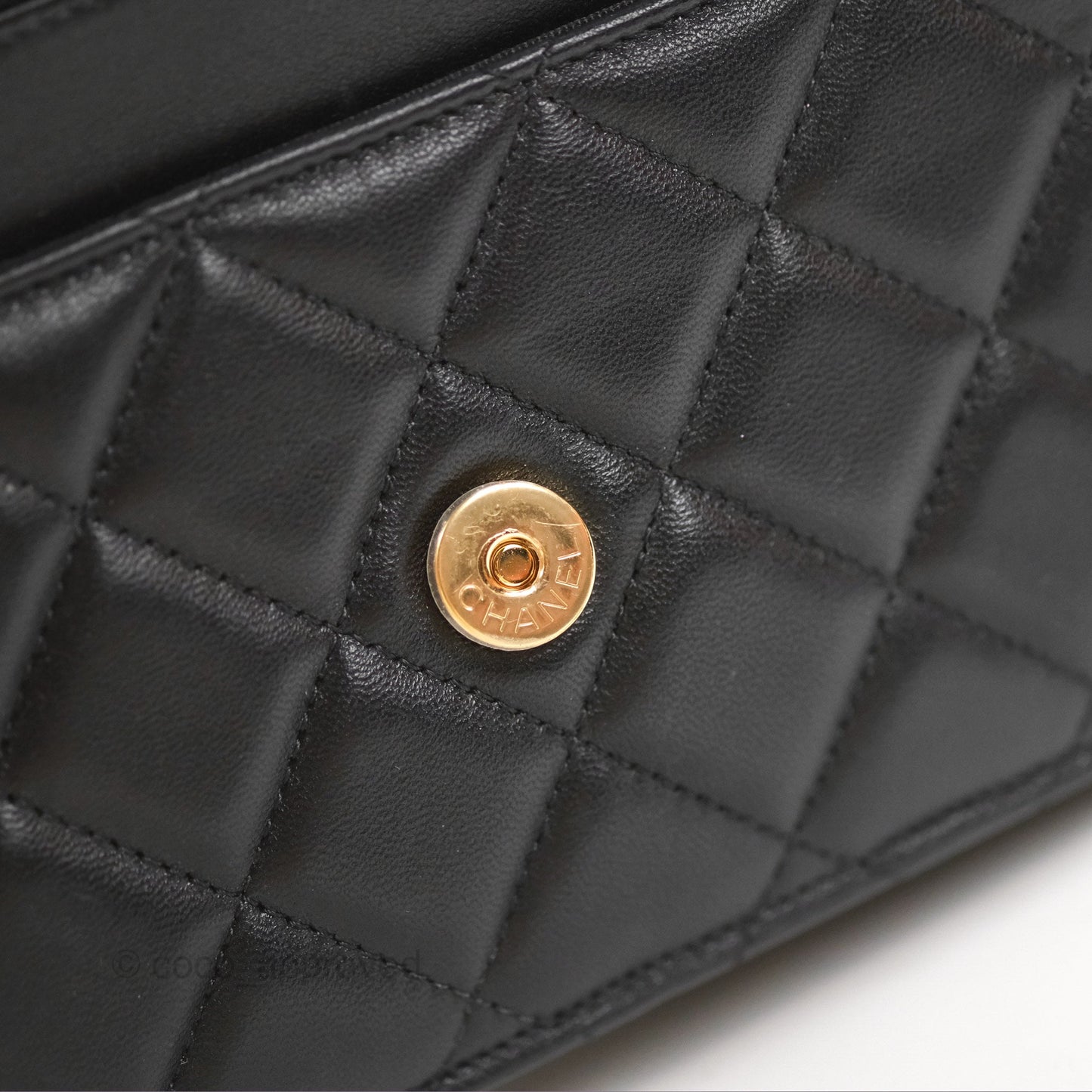 Chanel Classic Quilted Wallet on Chain WOC Black Lambskin Gold Hardware