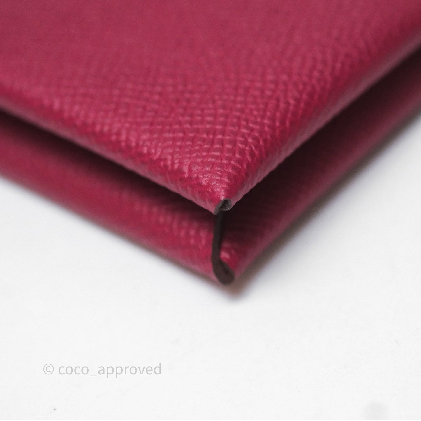 Hermès Calvi Card Holder Rouge Epsom Palladium Hardware