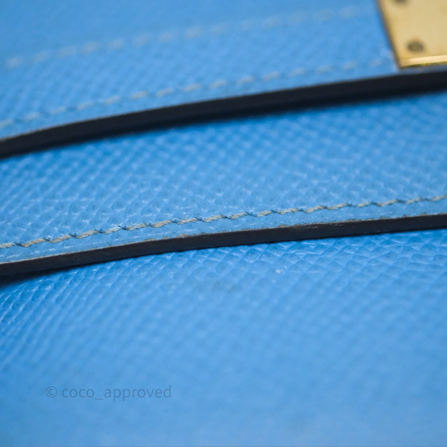 Hermès Kelly Depliant Wallet Blue Epsom Gold Hardware