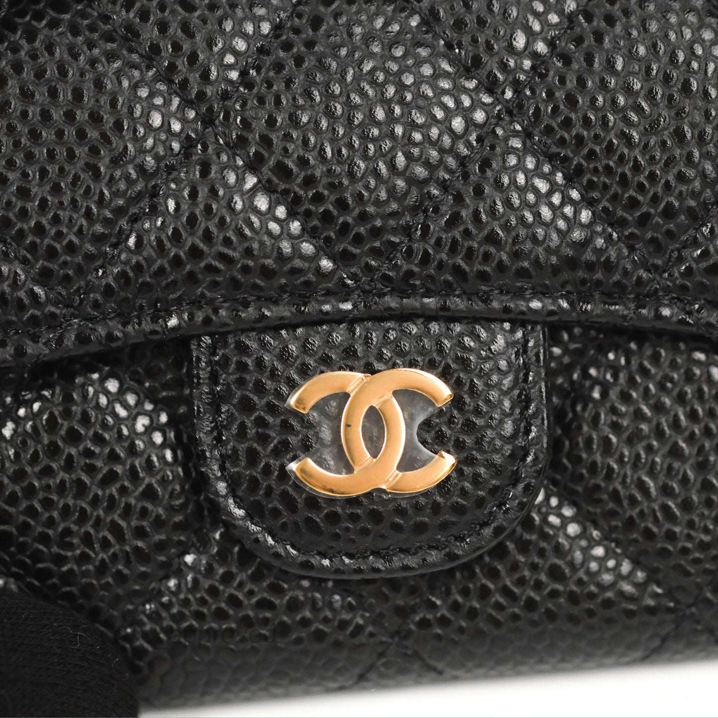Chanel Classic Quilted Flap Card Holder Black Caviar Gold Hardware