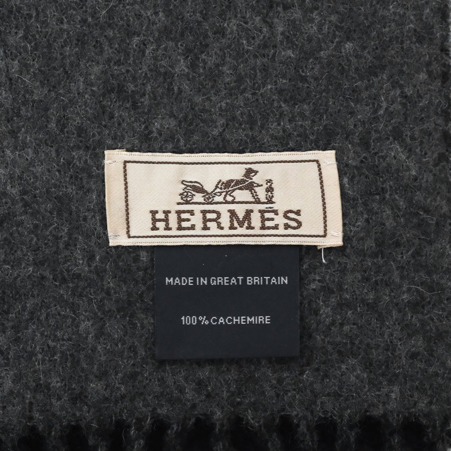 Hermès Recto-Verso Scarf Muffler Black Noir 89 / Flanelle