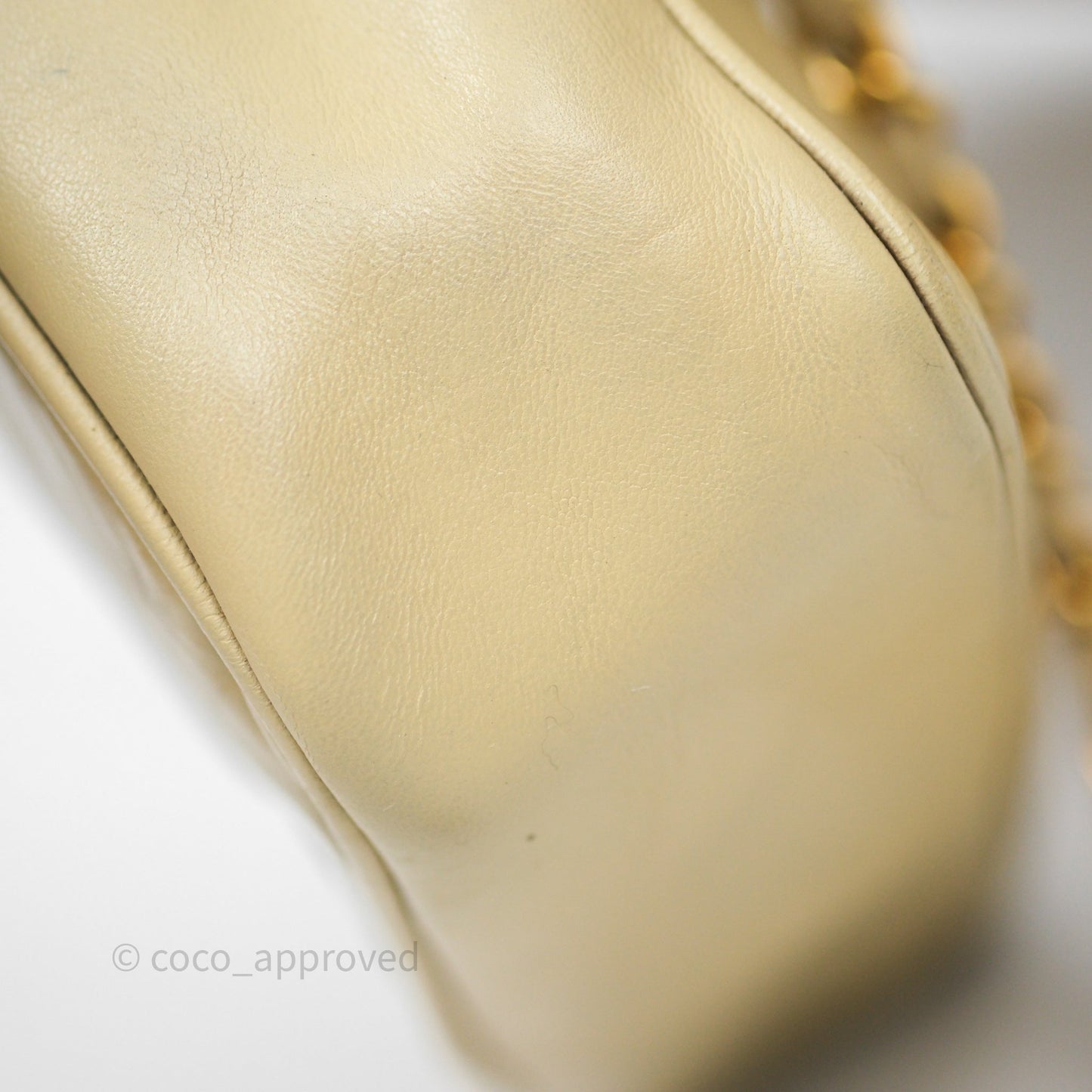 Chanel Vintage CC Flap Bag Beige Lambskin Gold Hardware