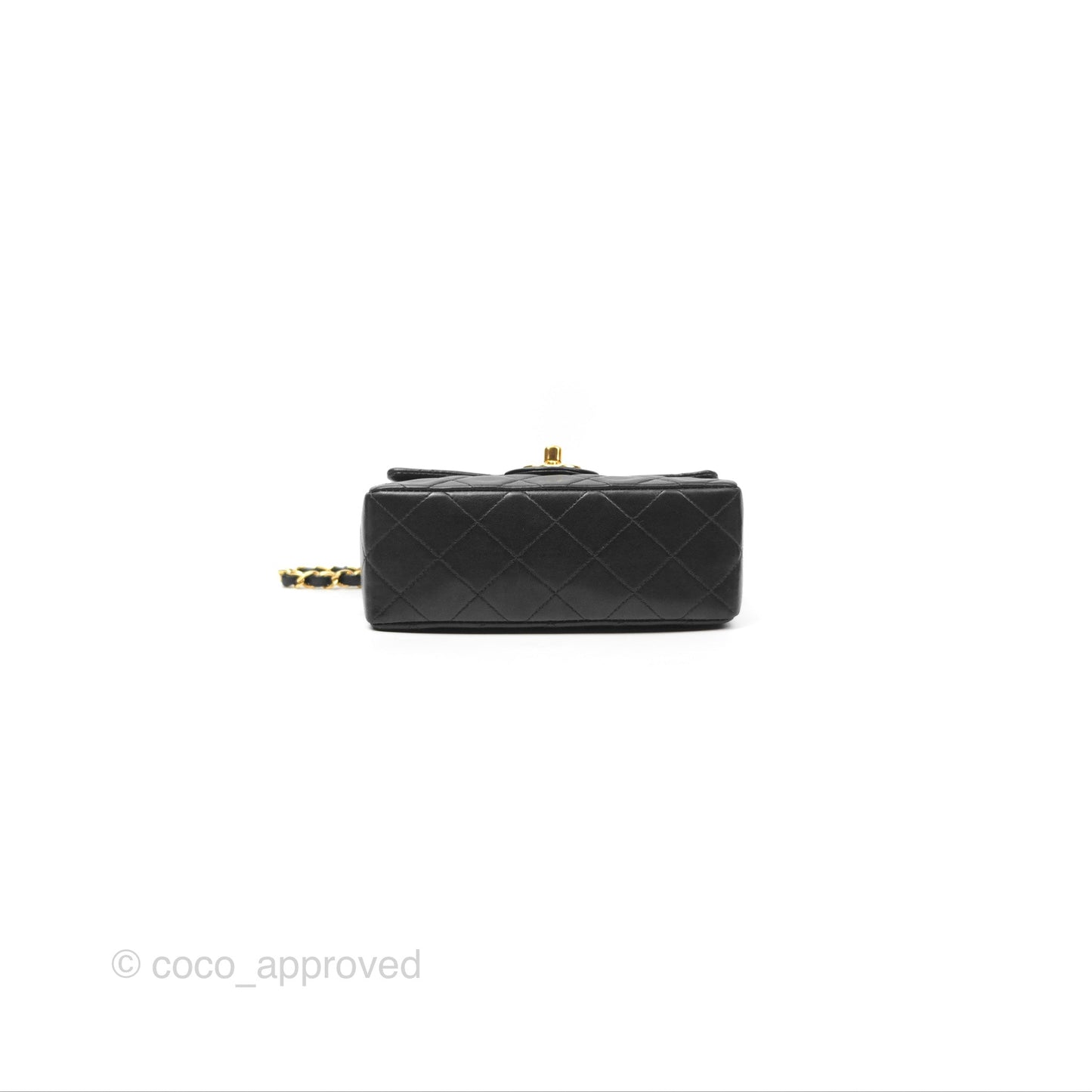 Chanel Vintage Mini Square Black Lambskin 24K Gold Hardware